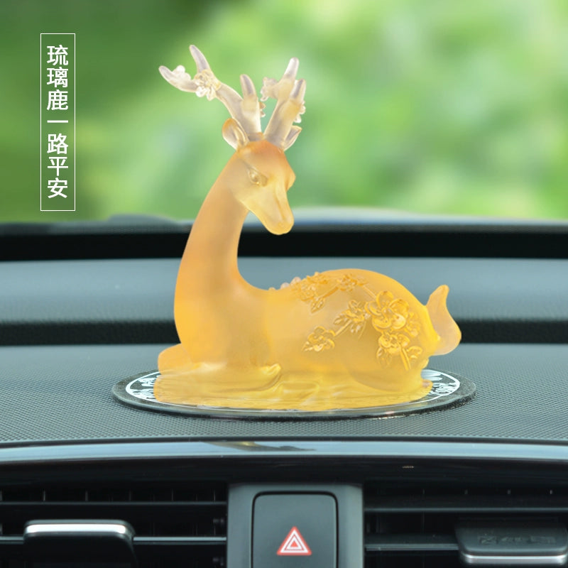 Crystal Deer Perfume Base with Agate Buddha Beads