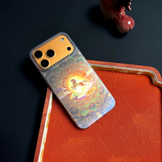 Drive your dreams! Dunhuang art painting laser-cut drop-proof 15pm premium phone case