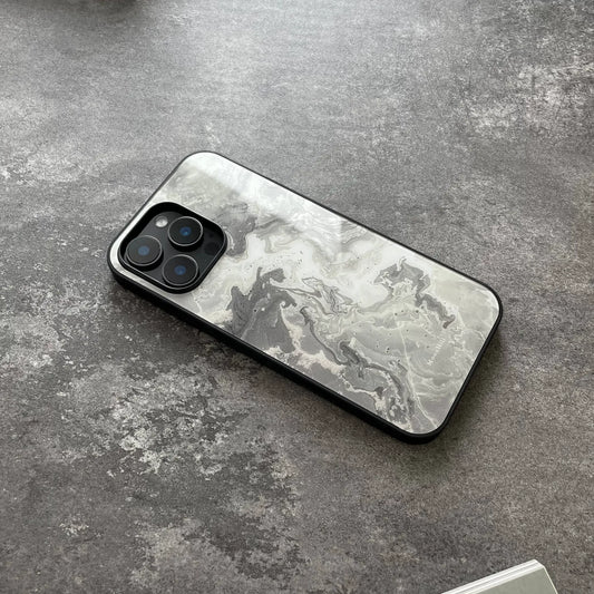 Gray cloudy pattern non-slip full-coverage glass original premium phone case