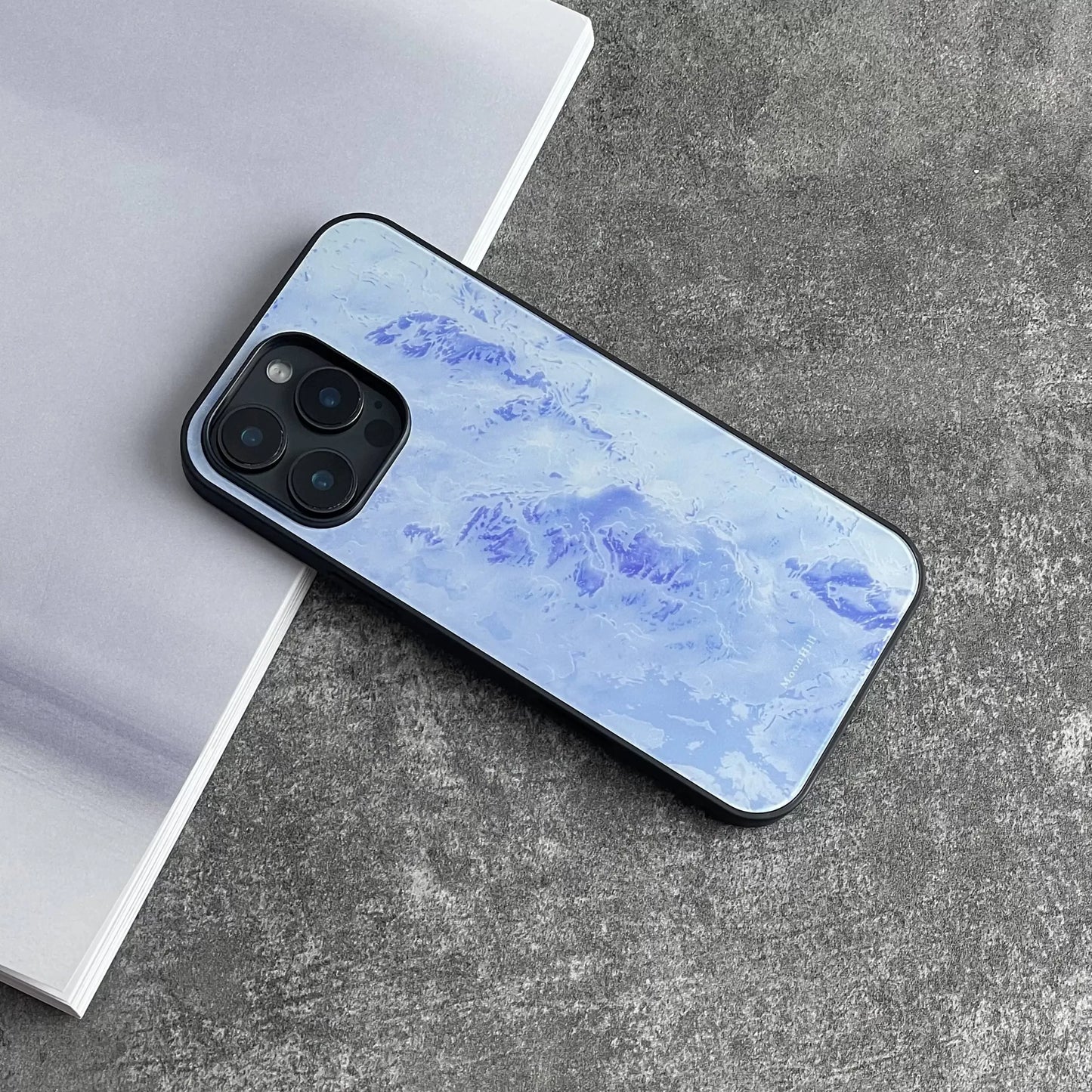 Snowy mountain anti-slip glass premium phone case