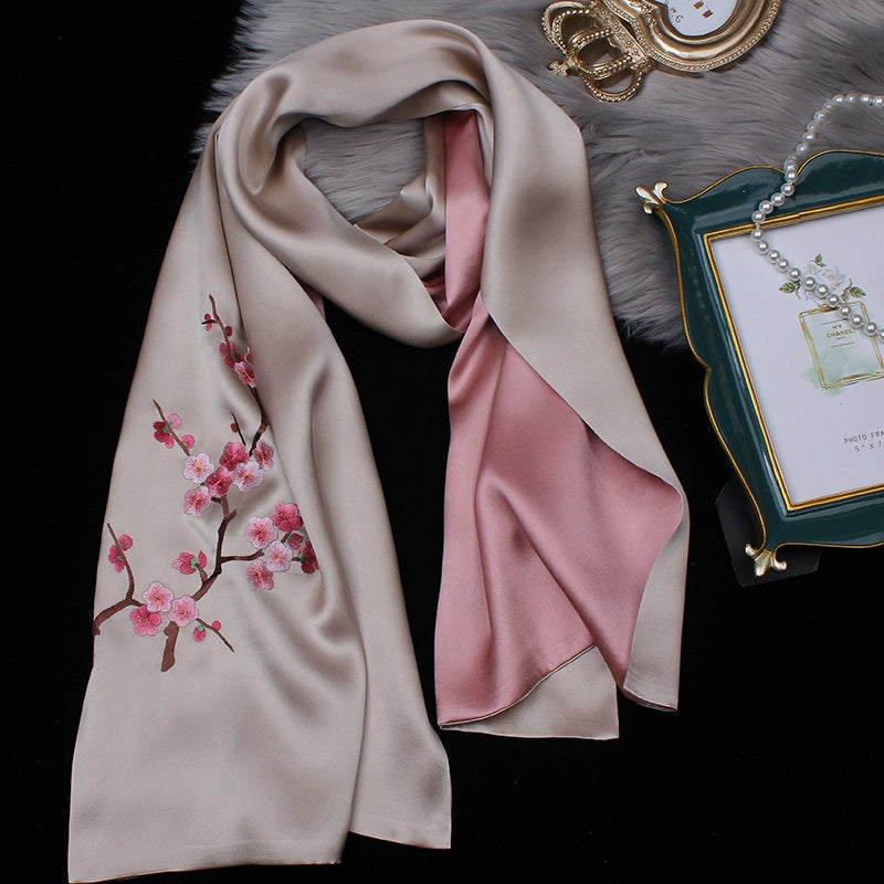 Suzhou embroidery hand-embroidered silk scarf