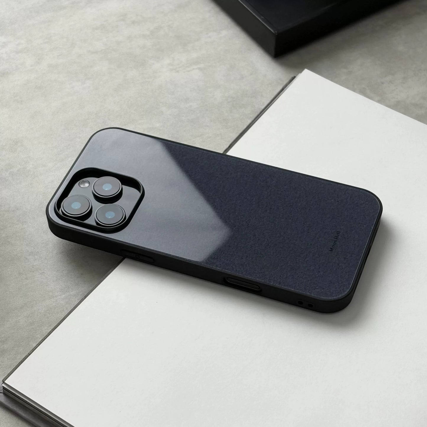 Black non-slip full-coverage glass premium phone case