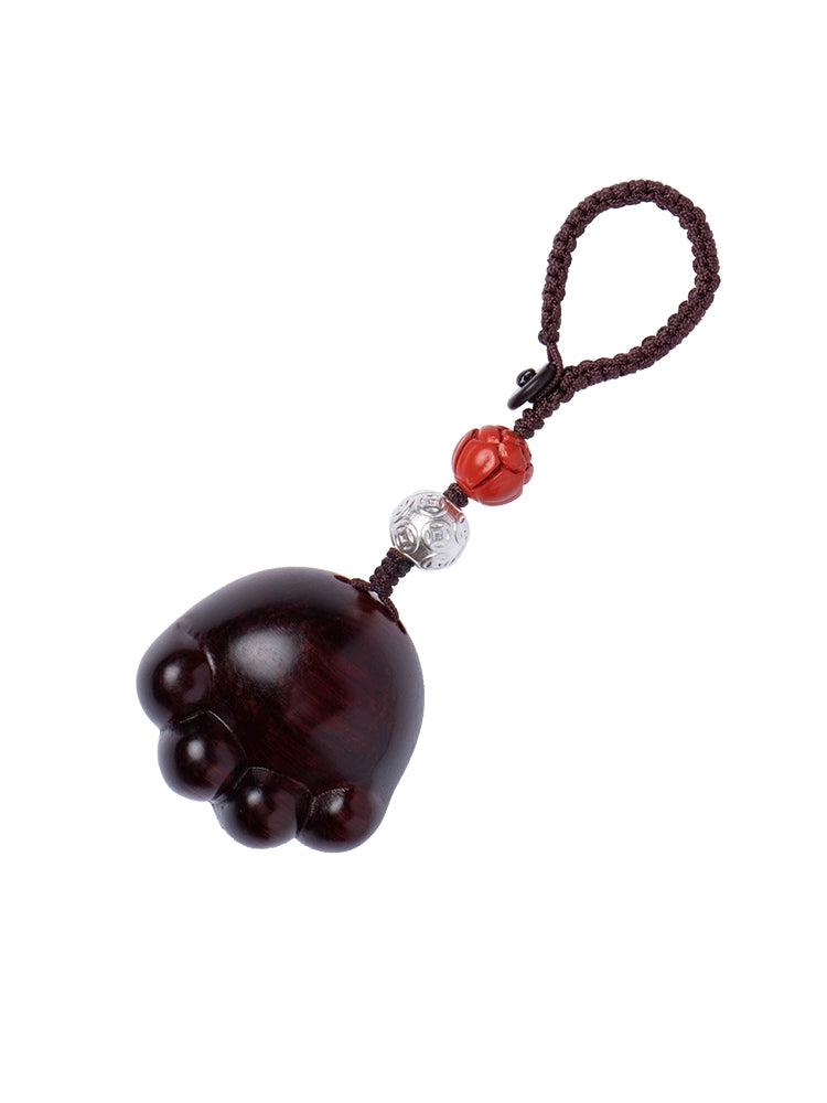 Cute Sandalwood Cat Claws Car Keychain Pendant