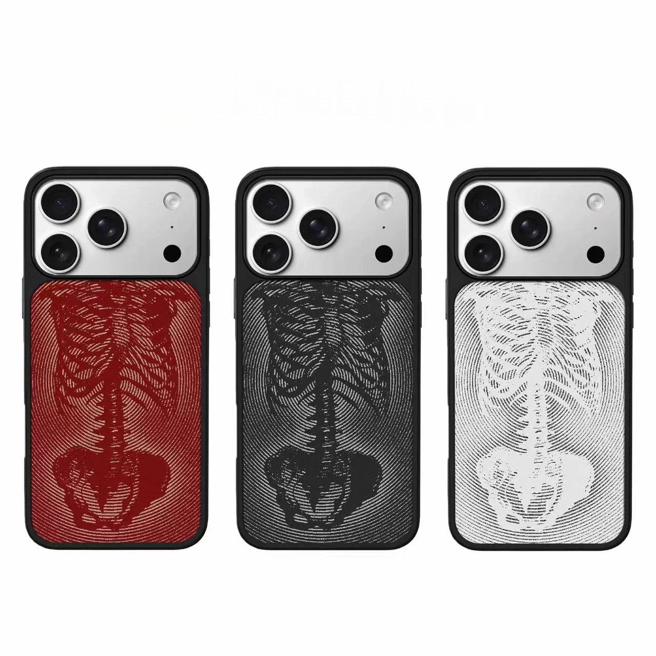 Instagram-worthy retro skull-themed black-bordered magnetic shockproof phone case.