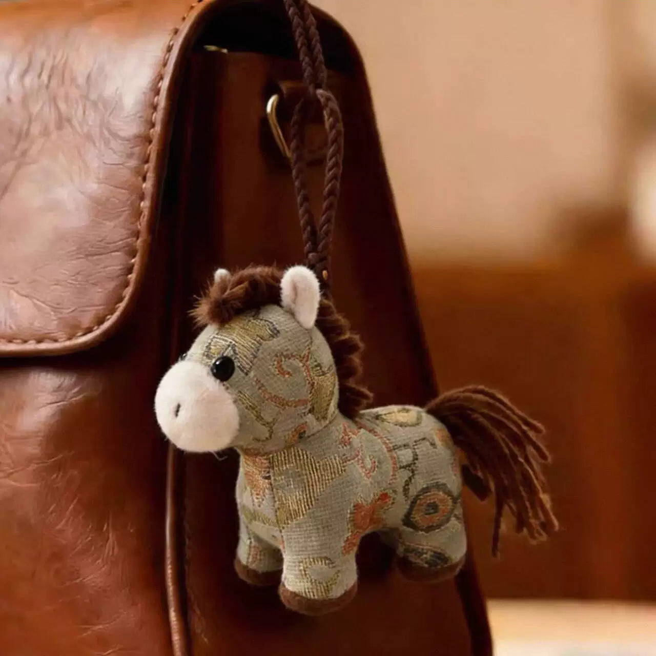 Horse pendant, Year of the Horse mascot, "Success Upon Arrival" doll backpack charm.