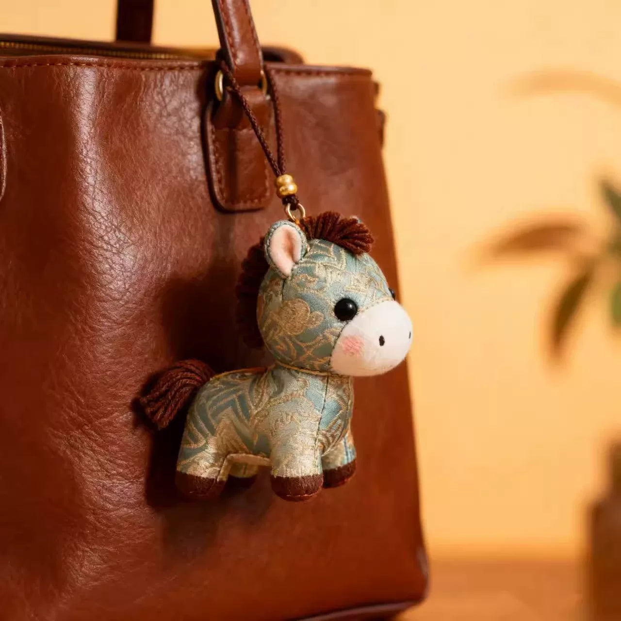 Horse pendant, Year of the Horse mascot, "Success Upon Arrival" doll backpack charm.