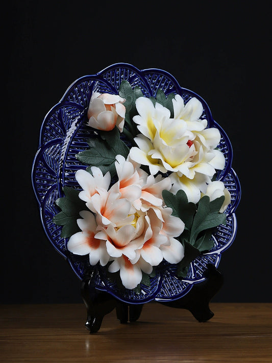 Ceramic Flower Tray Art Desktop Accessories