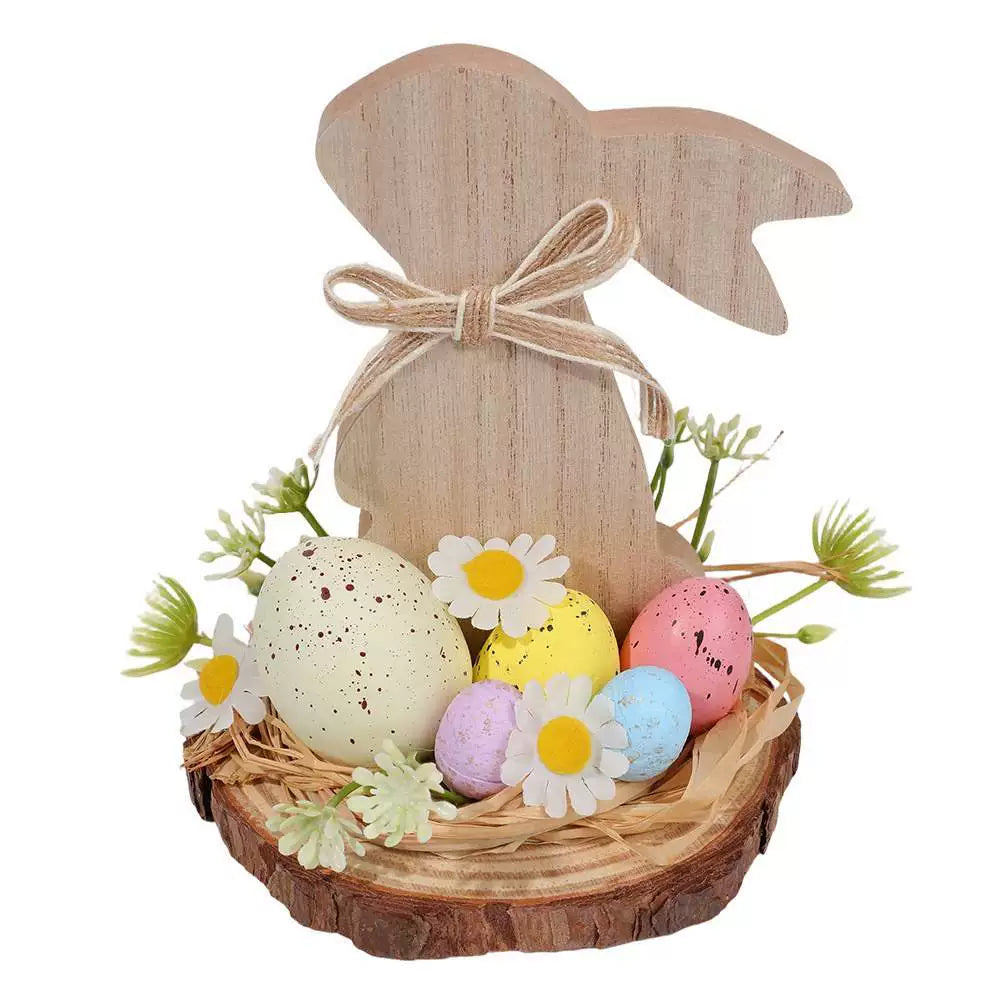 Easter Bunny Egg Simulation Flower Bunny-Shaped Desktop Ornament