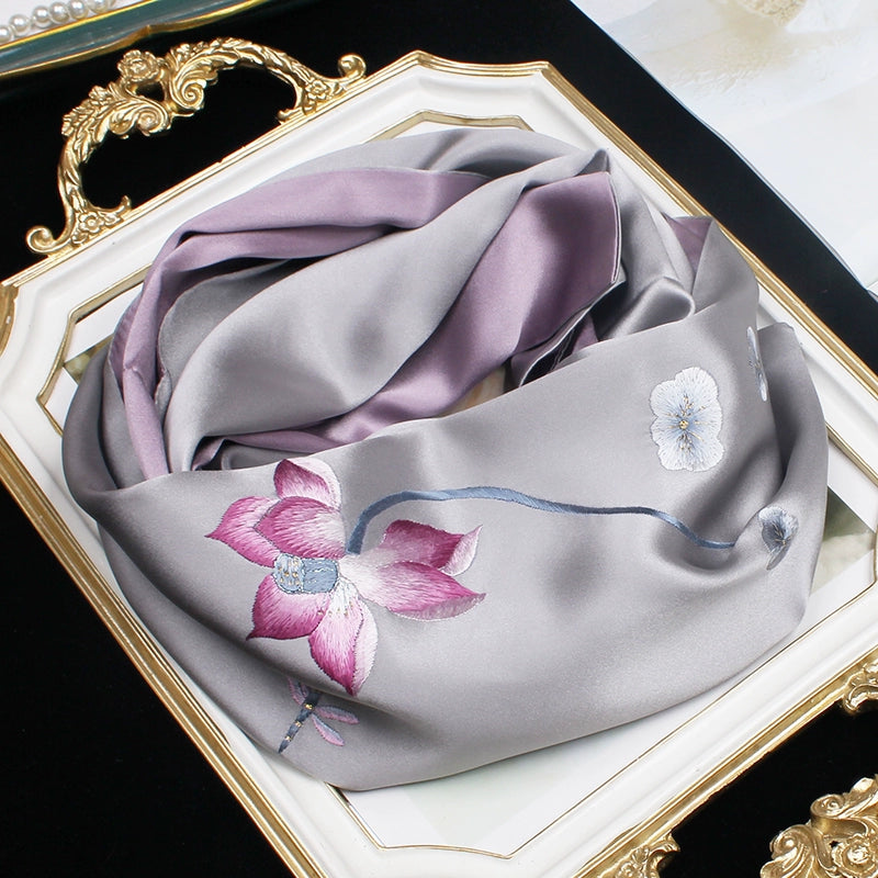 Suzhou embroidery hand-embroidered silk scarf