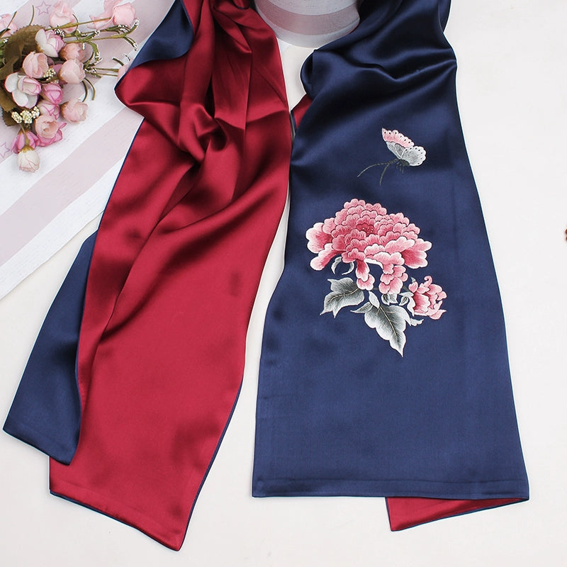 Suzhou embroidery hand-embroidered silk scarf