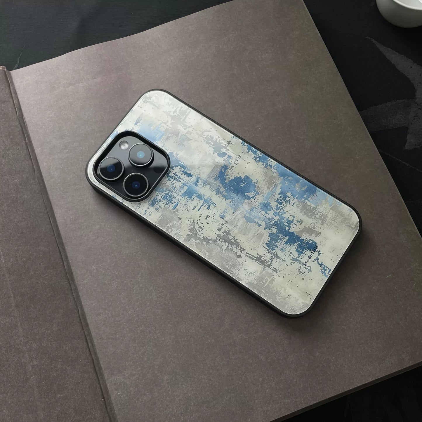 Blue non-slip full-coverage glass original design premium phone case