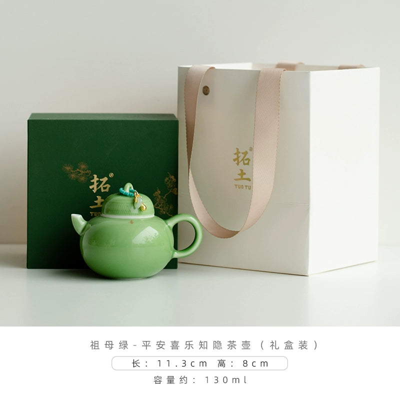 Emerald Ceramic Teapot Single Teapot