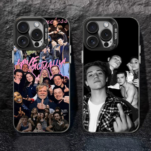 Shameless, unscrupulous Carl, with a high-end phone case.