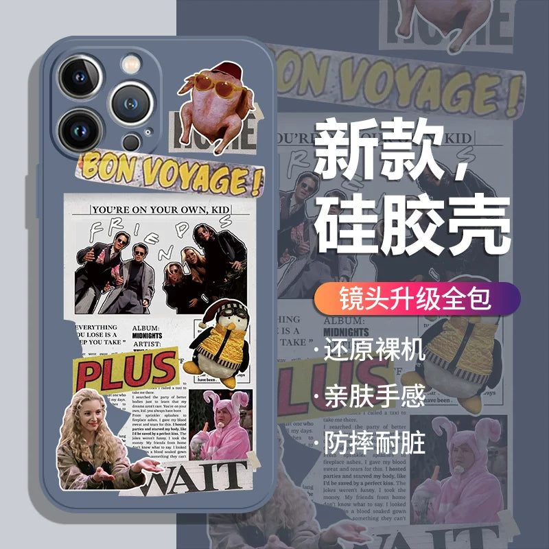 Retro Friends TV show quotes silicone phone case