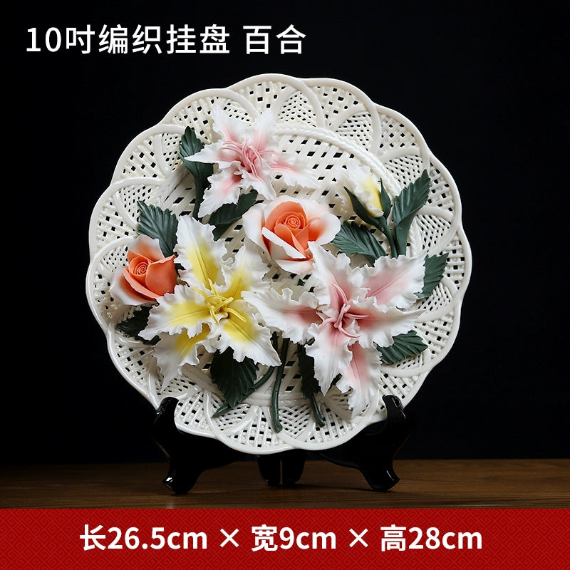 Ceramic Flower Tray Art Desktop Accessories