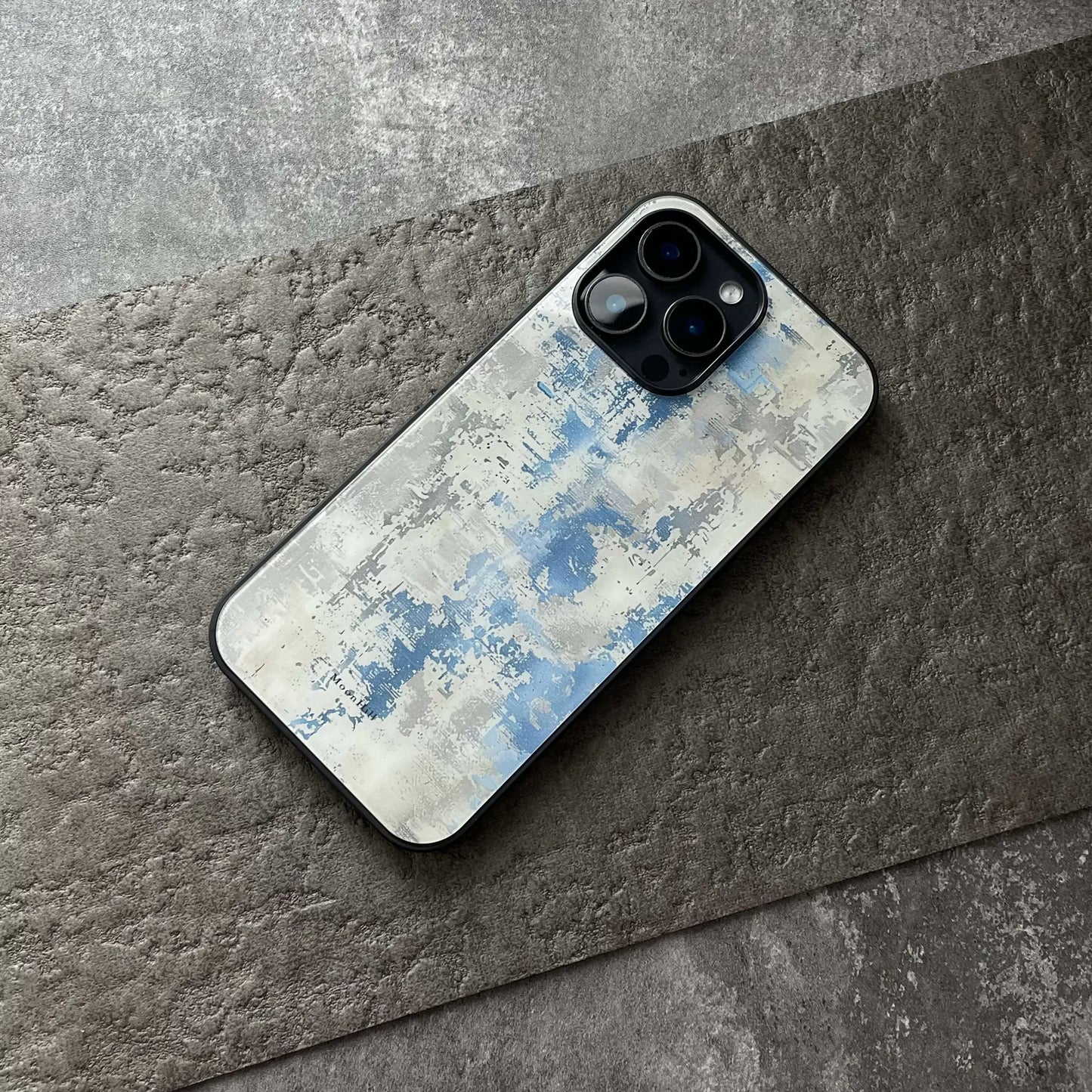 Blue non-slip full-coverage glass original design premium phone case