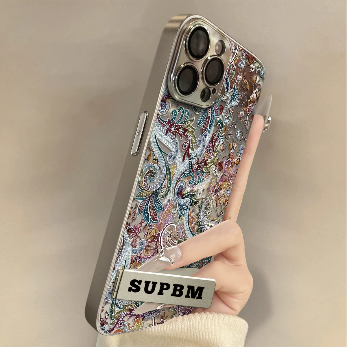 New retro patterned glass full-coverage phone case