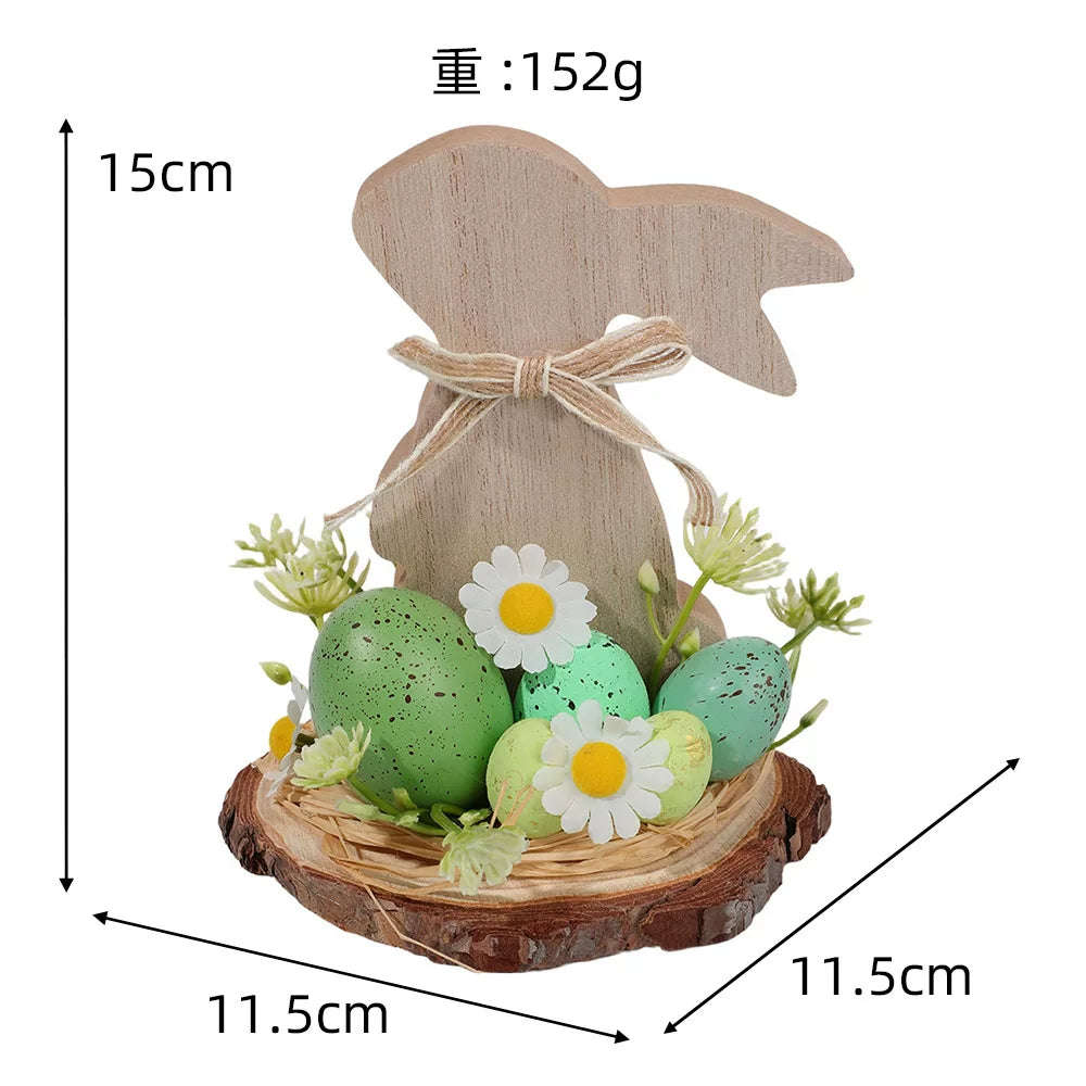 Easter Bunny Egg Simulation Flower Bunny-Shaped Desktop Ornament