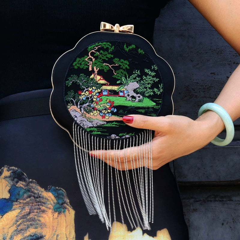 Chinese original antique spring color flow mouth gold bag