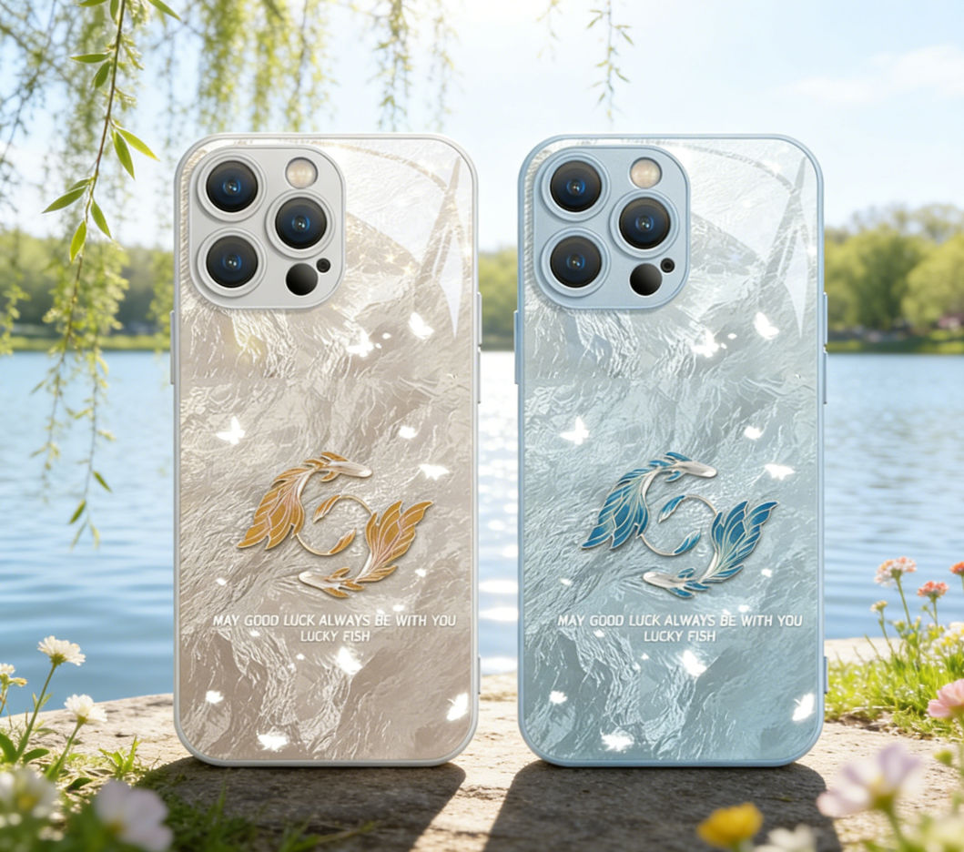Glacier Pisces Wind and Tide Sound Glass Phone Case