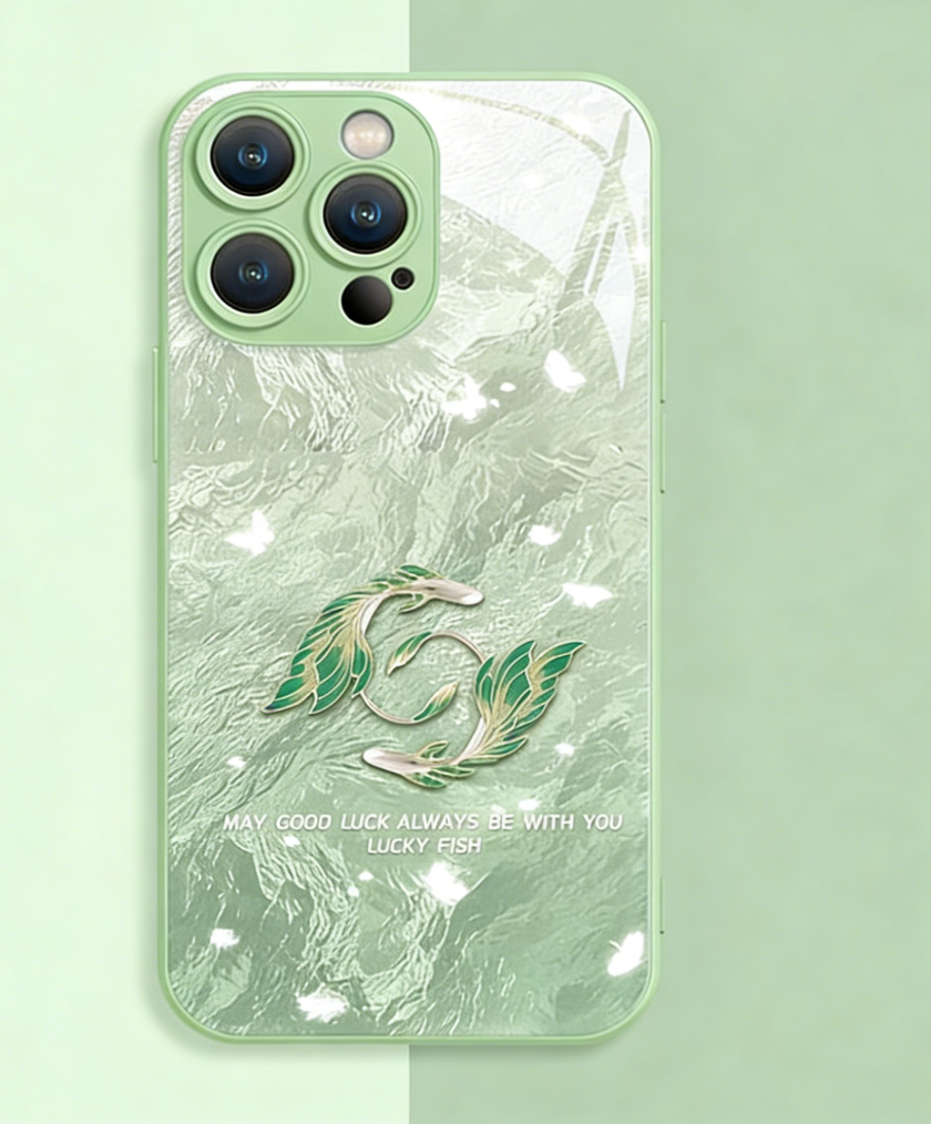 Glacier Pisces Wind and Tide Sound Glass Phone Case