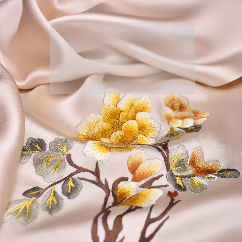 Shu Embroidery Handmade Embroidery Silk Scarf