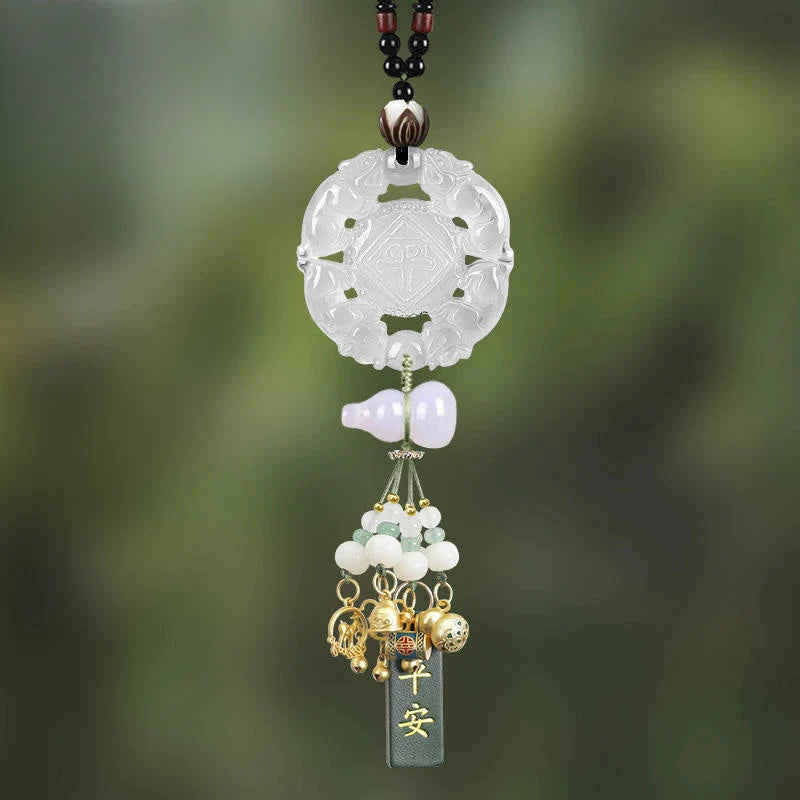 White Chalcedony Pi Xiu Pendant Car Accessory
