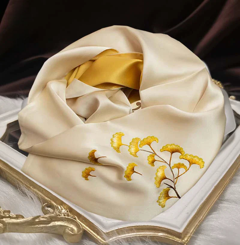 Shu Embroidery Handmade Embroidery Silk Scarf