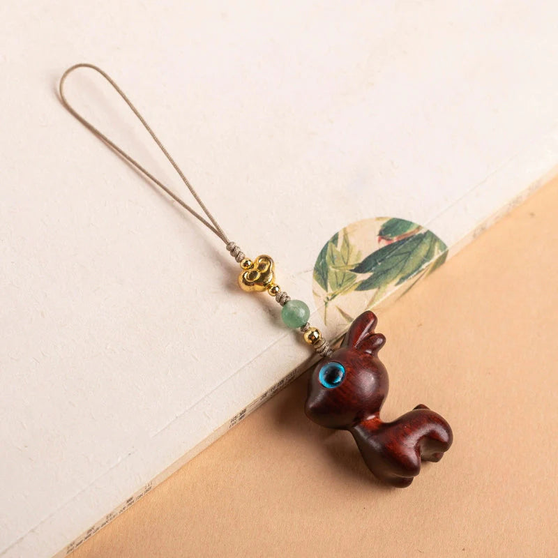 Cute Deer Sandalwood Car Pendant