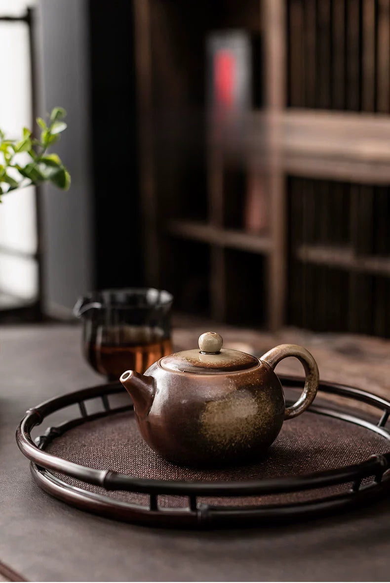 Ru Kiln Teapot Home Retro Ceramic Teapot