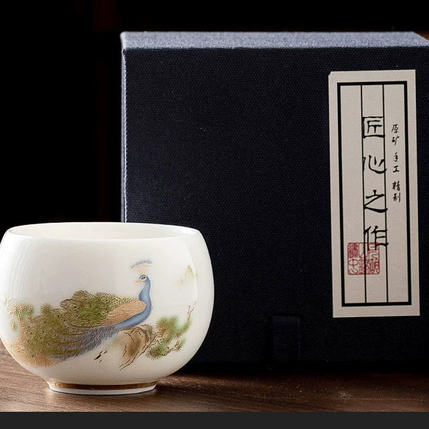 Peacock Jade Porcelain Teacup