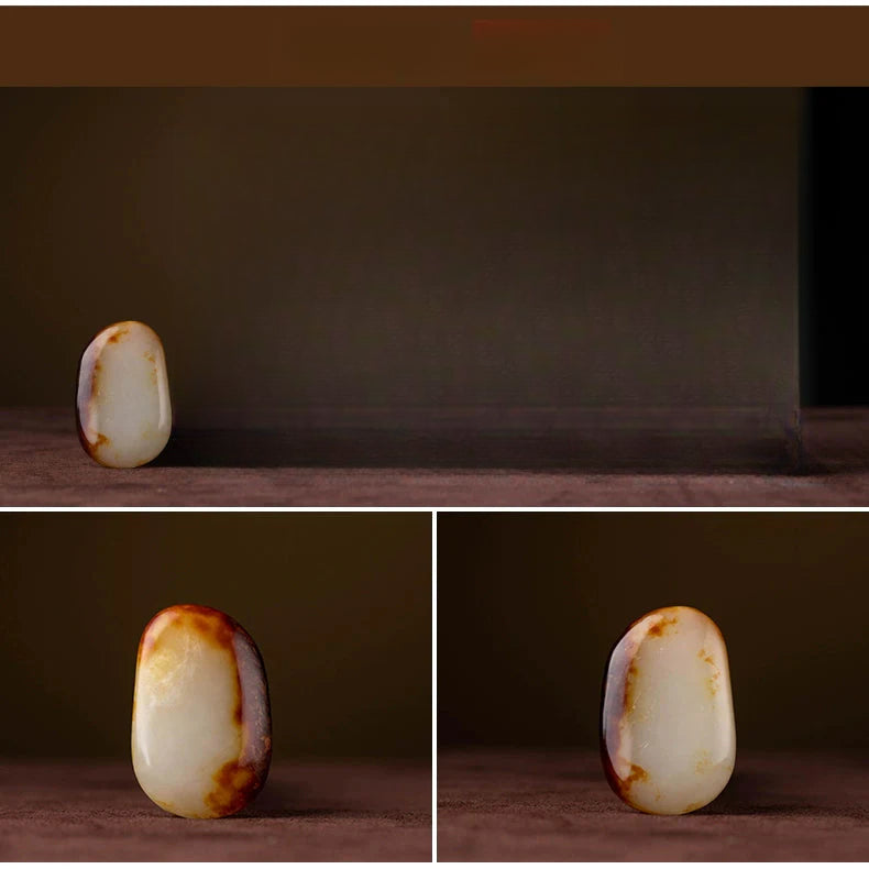 Natural Hetian Jade Keychain