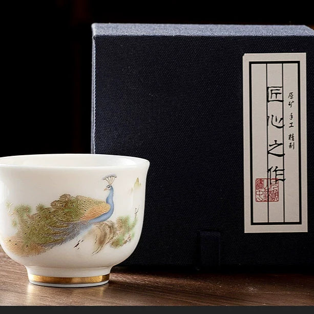 Peacock Jade Porcelain Teacup