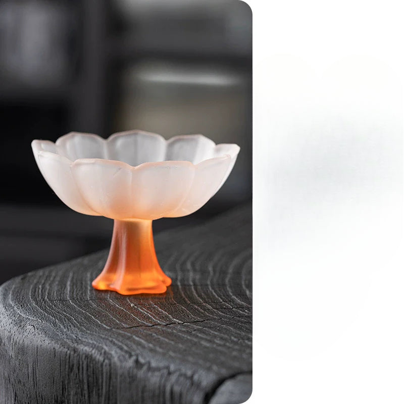 Lotus-Stemmed Colored Glass Cup
