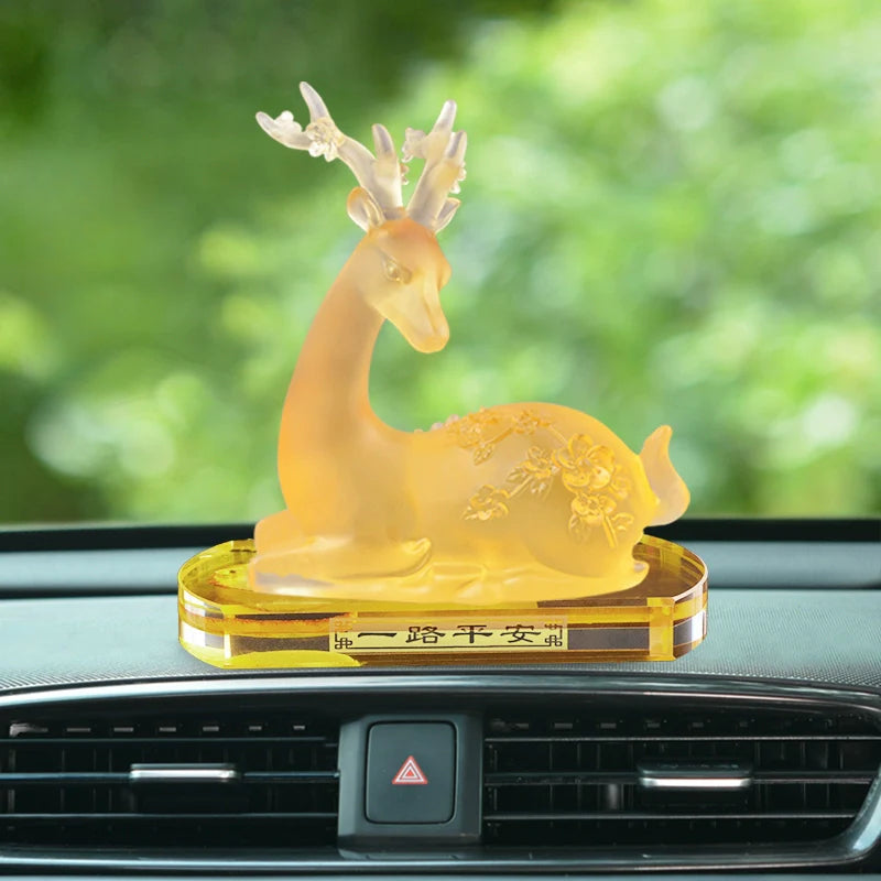 Crystal Deer Perfume Base with Agate Buddha Beads