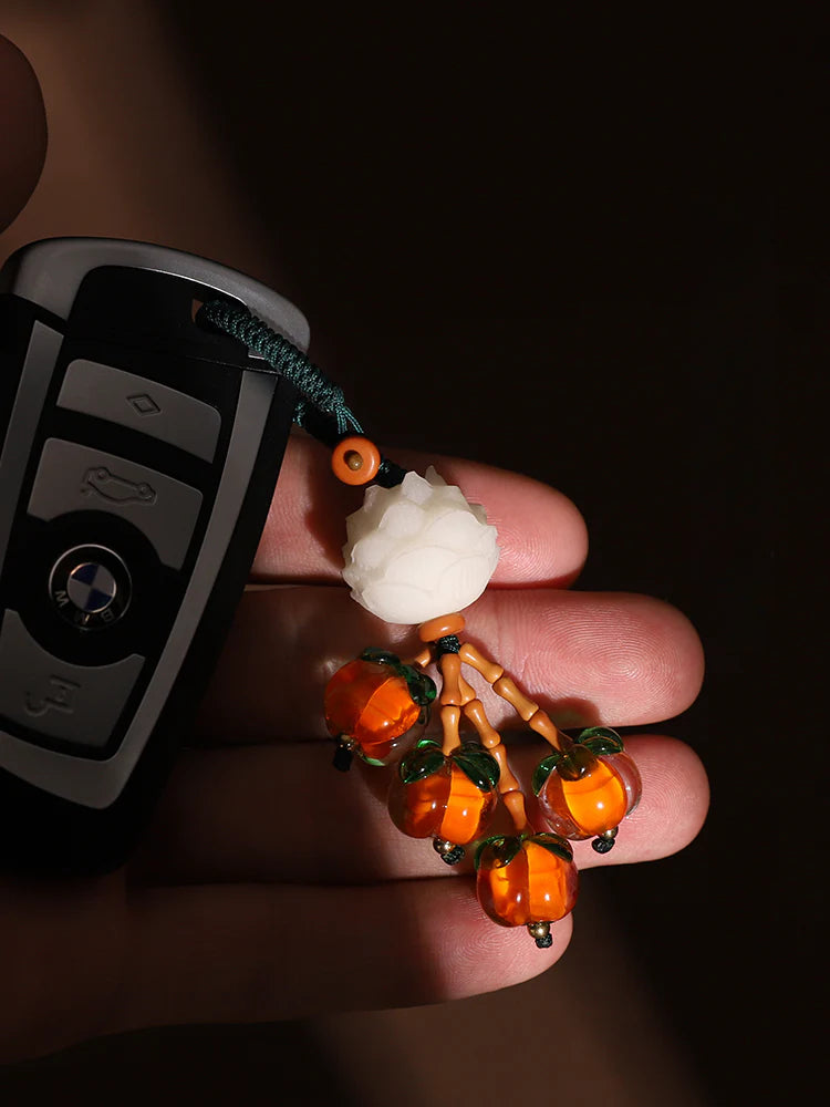 Chinese Style Bodhi Lotus Mobile Phone Chain Pendant Anti Rope Keychain