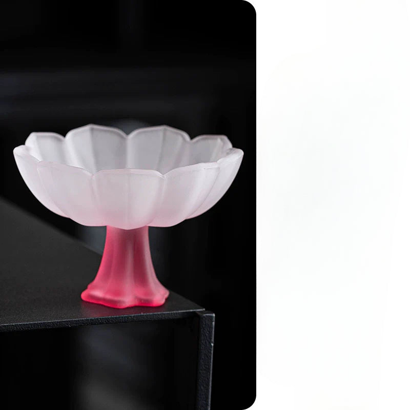 Lotus-Stemmed Colored Glass Cup