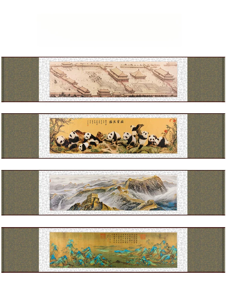 "Thousands of Miles of Rivers and Mountains" Silk Scroll Painting
